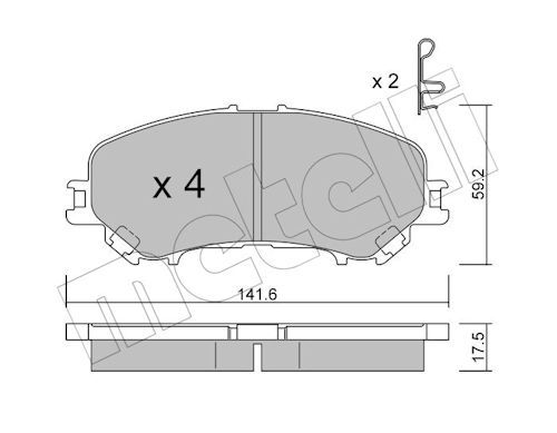METELLI 22-1010-1 Brake Pad Set, disc brake