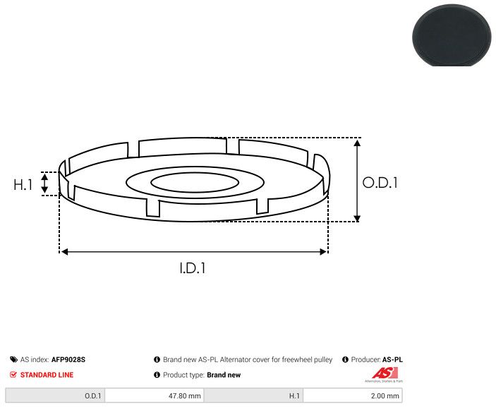 AS-PL AFP9028S Belt Pulley, alternator