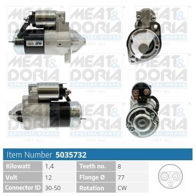 MEAT & DORIA Startmotor / Starter 5035732