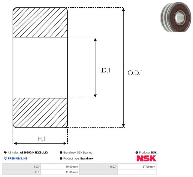 AS-PL ABE9202(NSK)(BULK) Bearing