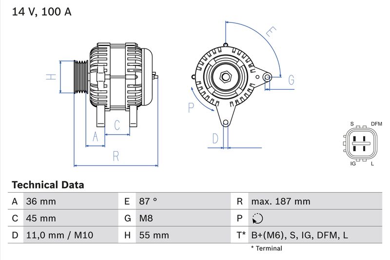 BOSCH Dynamo / Alternator 0 986 046 120