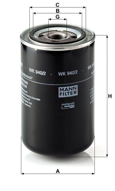 MANN-FILTER WK940/2 Fuel Filter