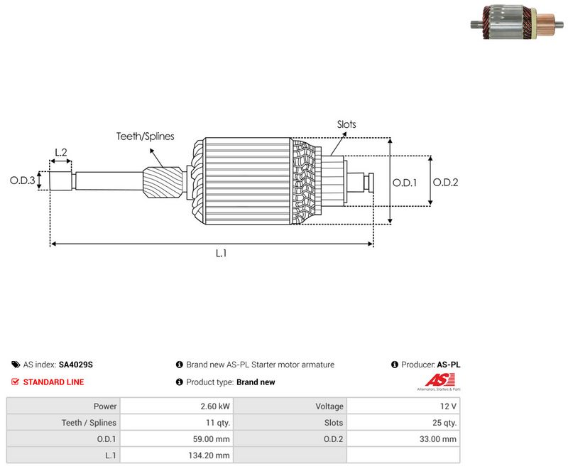 Ankur, starter, AS-PL SA4029S