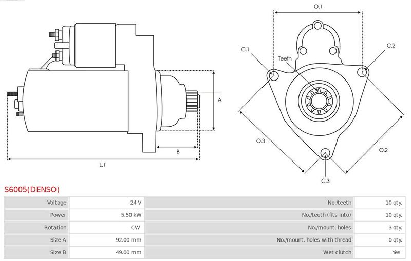 AS-PL S6005(DENSO) Starter