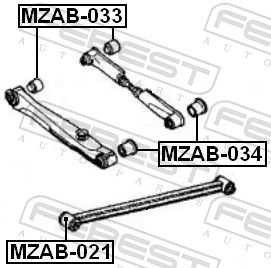 Опора, важіль підвіски, Febest MZAB-033