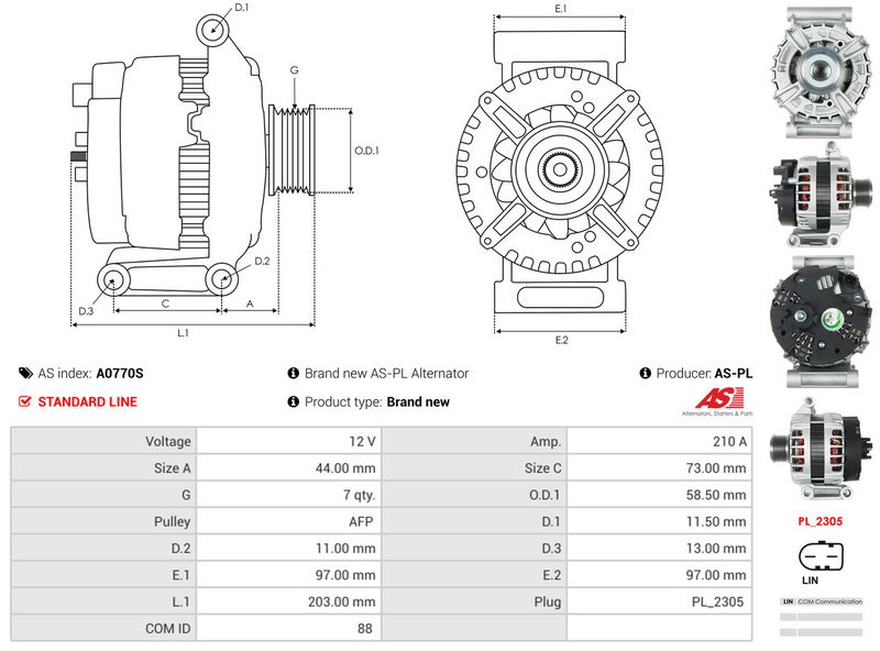 AS-PL A0770S Alternator