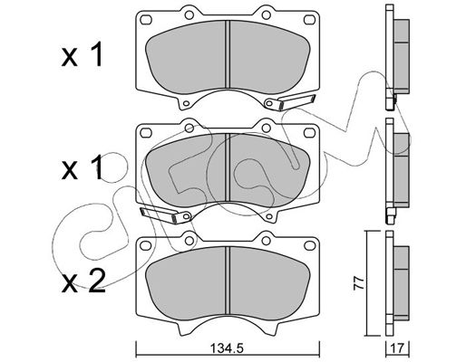 Комплект гальмівних накладок, дискове гальмо, Cifam 822-454-0