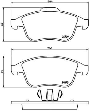 BREMBO fékbetétkészlet, tárcsafék P 68 045