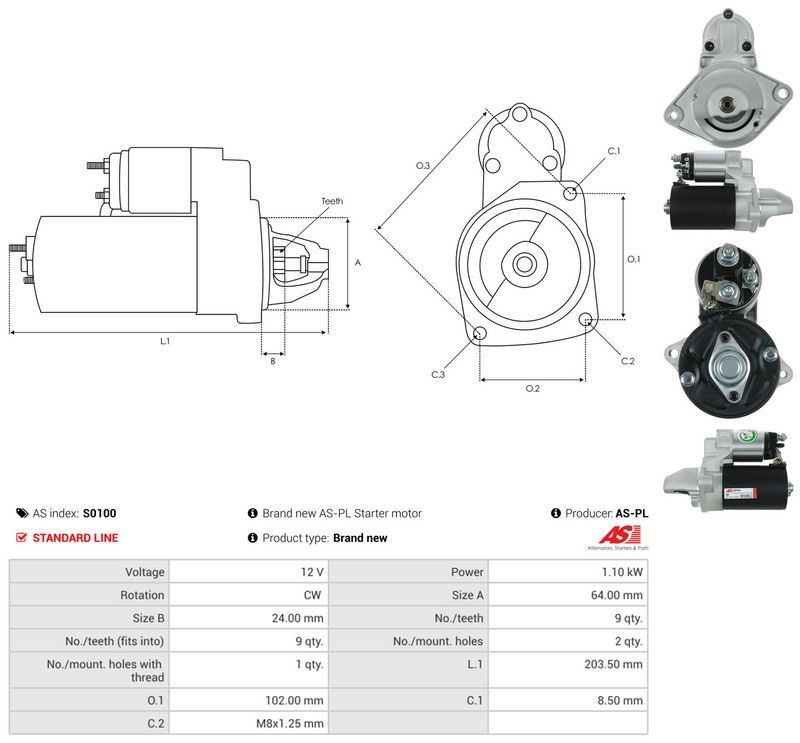 Starter, AS-PL S0100