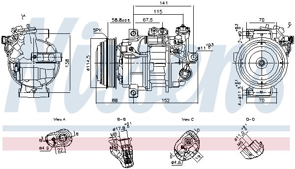 NISSENS Compressor, airconditioning 891101