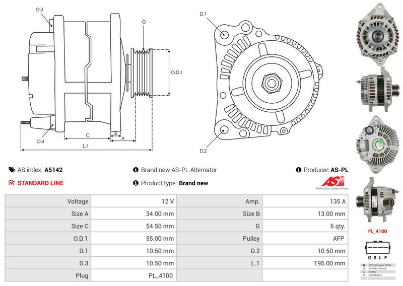 AS-PL A5142 Alternator