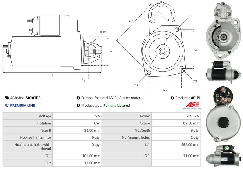 AS-PL S0101PR Starteris