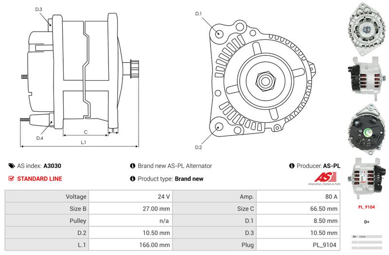 AS-PL A3030 Alternator
