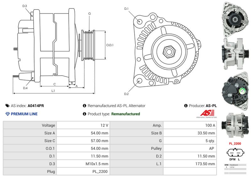 AS-PL A0414PR Alternator