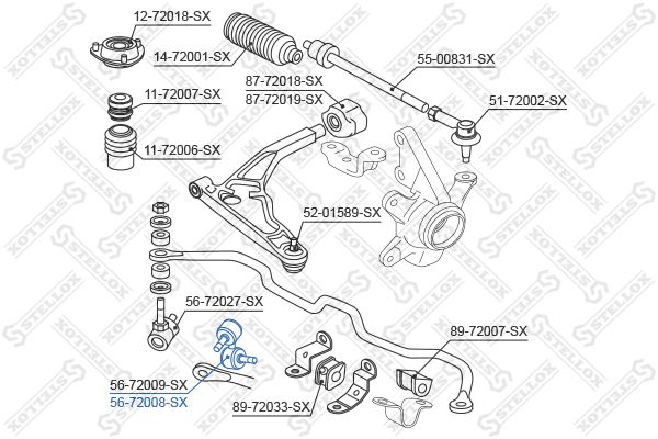 STELLOX 56-72008-SX Link/Coupling Rod, stabiliser bar