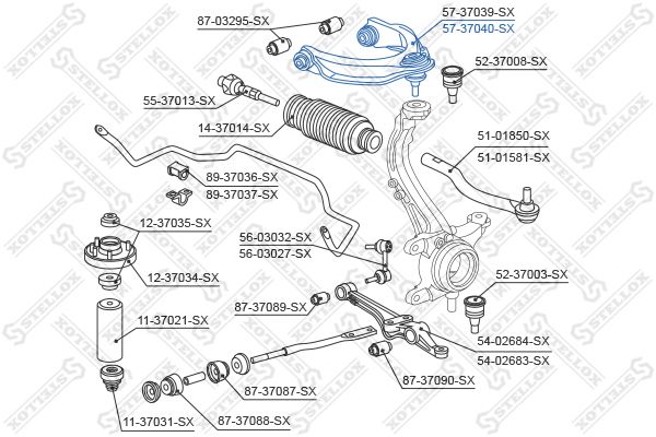 STELLOX 57-37040-SX Control/Trailing Arm, wheel suspension