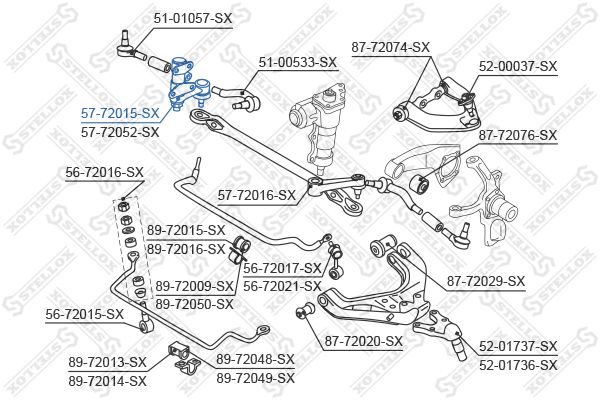 STELLOX 57-72015-SX Intermediate Steering Lever