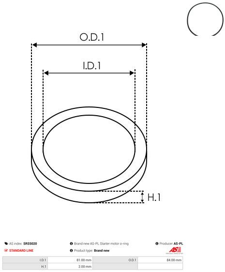 Remondikomplekt, generaator, AS-PL SRS5020