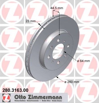 Гальмівний диск, Zimmermann 280.3163.00