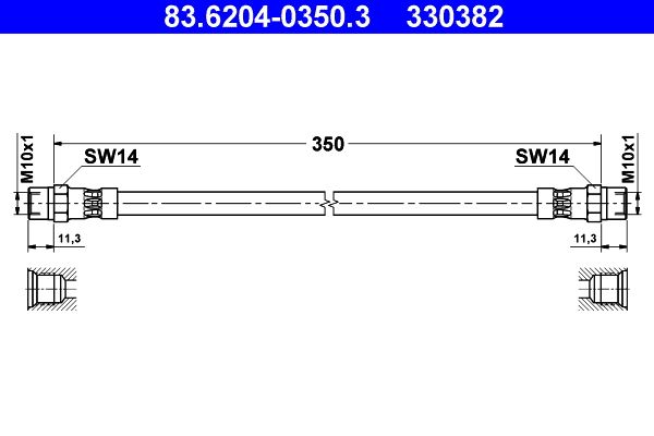 Гальмівний шланг, Ate 83.6204-0350.3