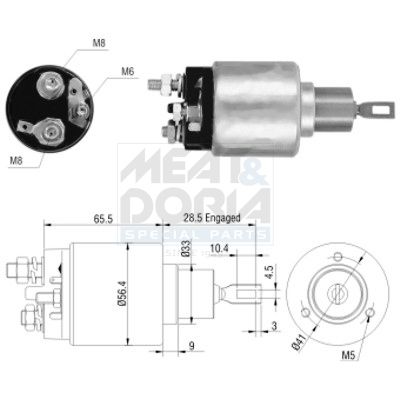 MEAT & DORIA Magneetschakelaar, startmotor 46031