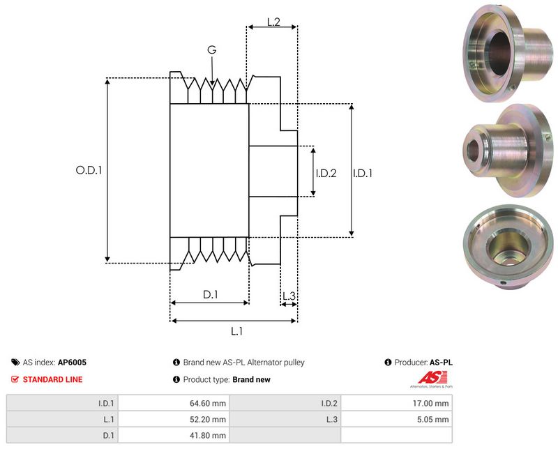 Rihmaratas, generaator, AS-PL AP6005