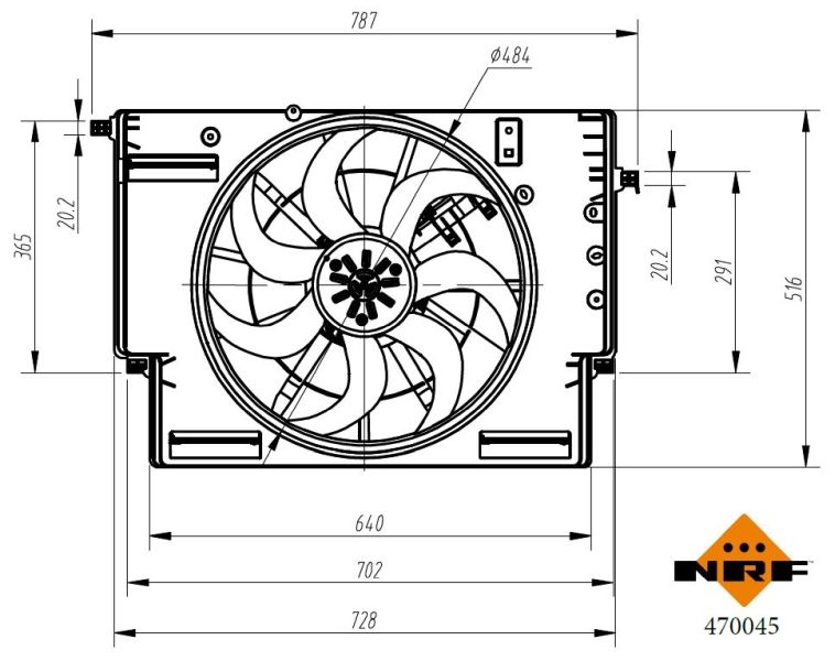 NRF ventilátor, motorhűtés 470045