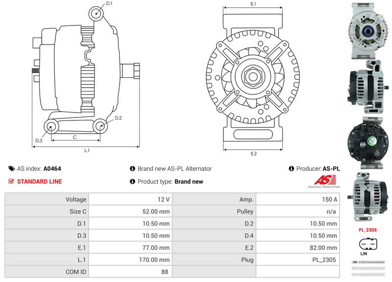 AS-PL A0464 Alternator