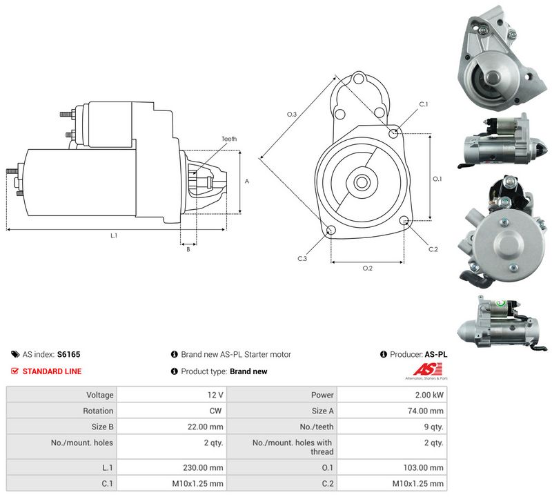Starter, AS-PL S6165