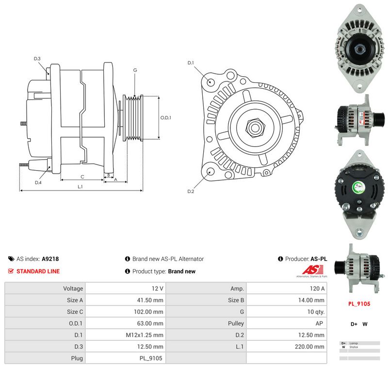 Generaator, AS-PL A9218