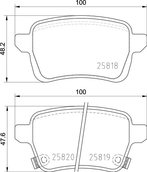 Piduriklotsi komplekt, ketaspidur, BREMBO P 23 190