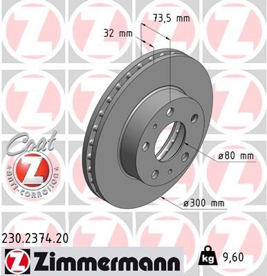 Гальмівний диск, Zimmermann 230.2374.20