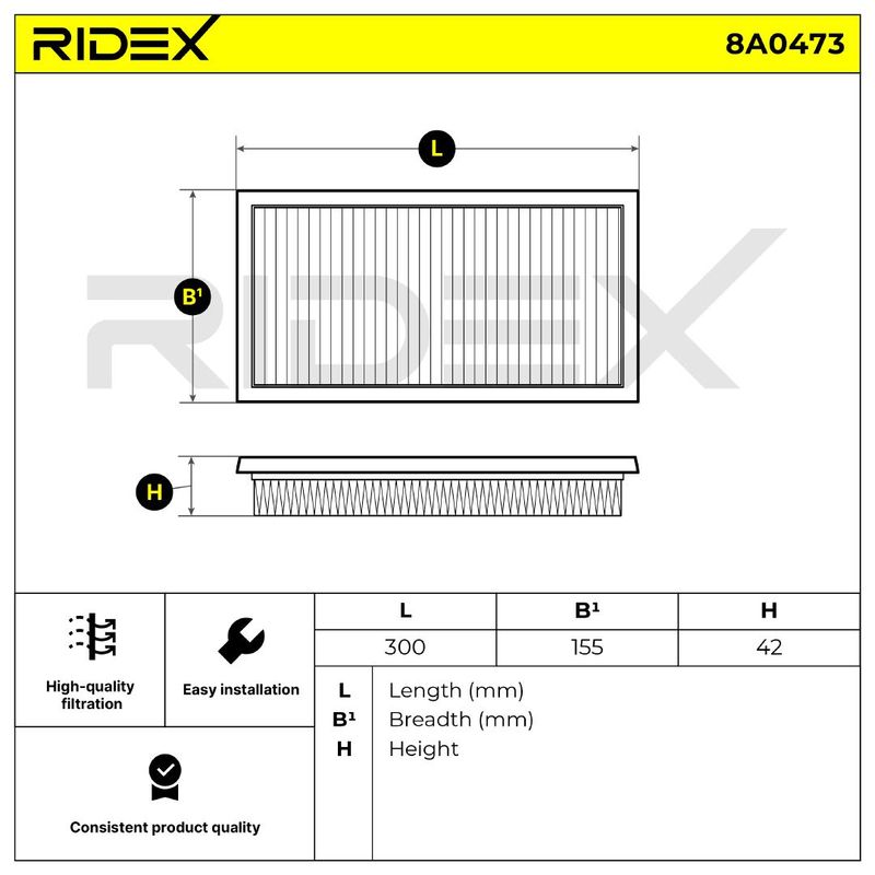 въздушен филтър RIDEX
