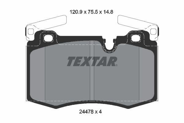 Комплект гальмівних накладок, дискове гальмо, Textar 2447801