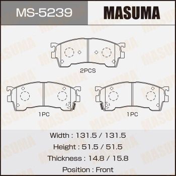 Комплект гальмівних колодок, Masuma MS-5239