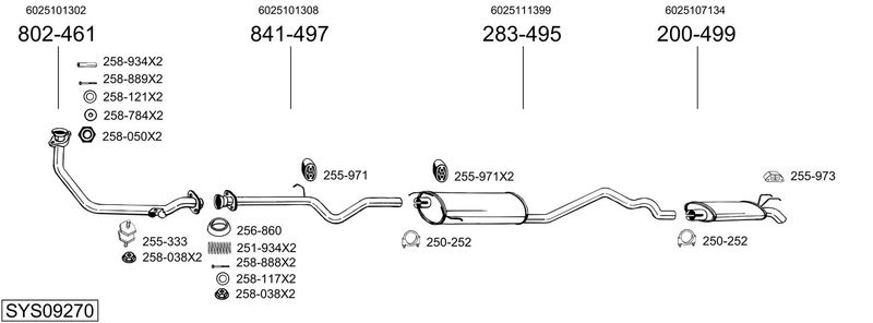 BOSAL kipufogórendszer SYS09270