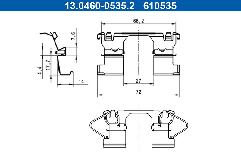 ATE 13.0460-0535.2 Accessory Kit, disc brake pad