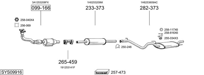 BOSAL kipufogórendszer SYS09916