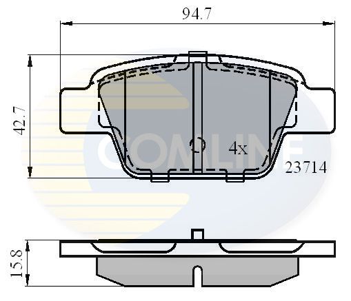 Комплект гальмівних накладок, дискове гальмо, Comline CBP01039