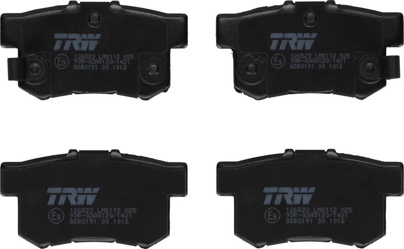 комплект спирачно феродо, дискови спирачки TRW