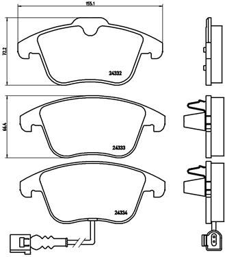 Колодка гальм. диск. AUDI Q3 (06/11-) передн. (вир-во BREMBO)