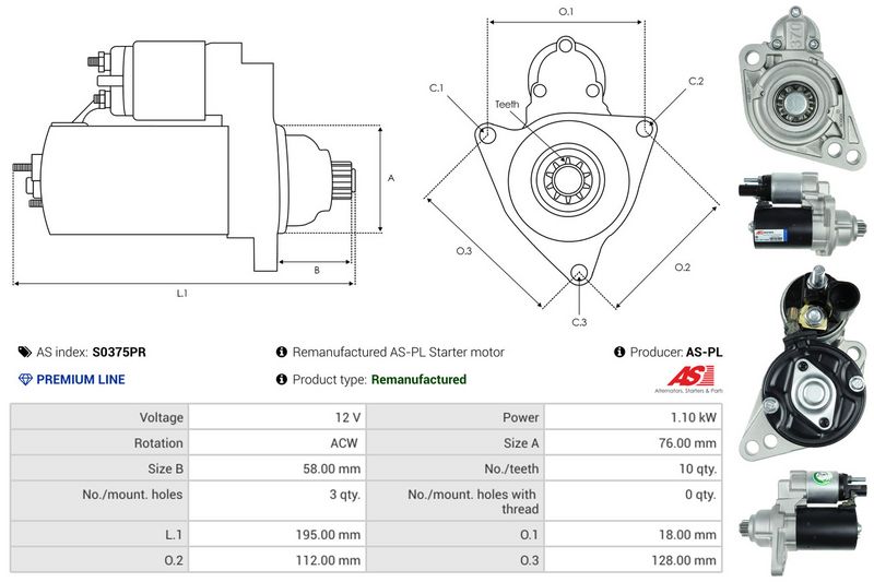 AS-PL S0375PR Starter