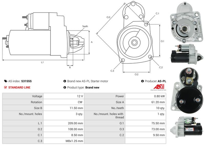 AS-PL S3155S Starter