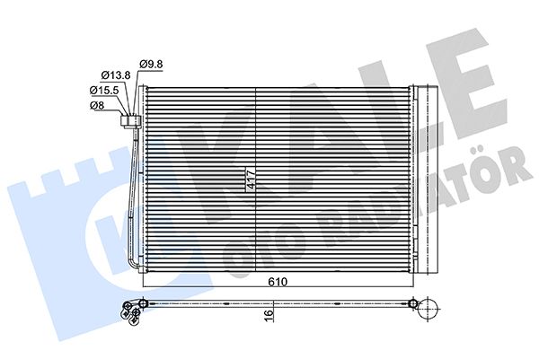 Конденсатор, система кондиціонування повітря, Kale Oto Radyatör 343060