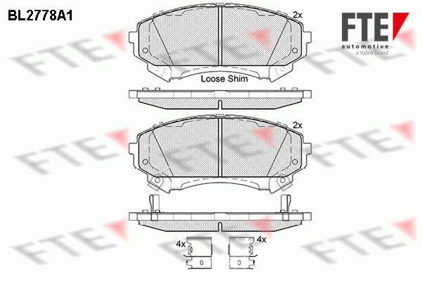 FTE fékbetétkészlet, tárcsafék BL2778A1