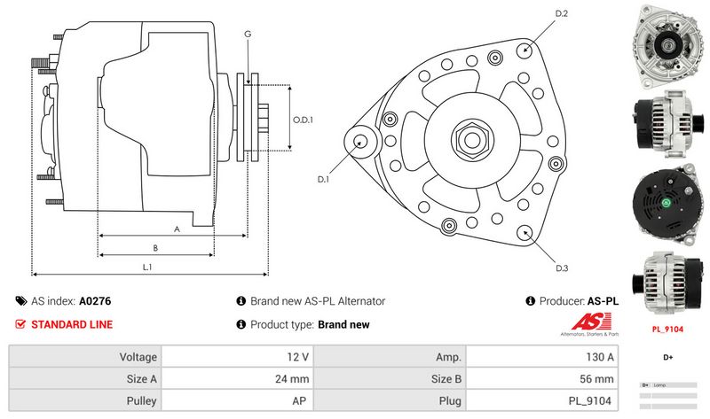 AS-PL A0276 Alternator