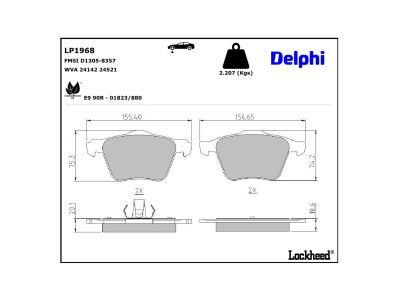 DELPHI LP1968 Brake Pad Set, disc brake