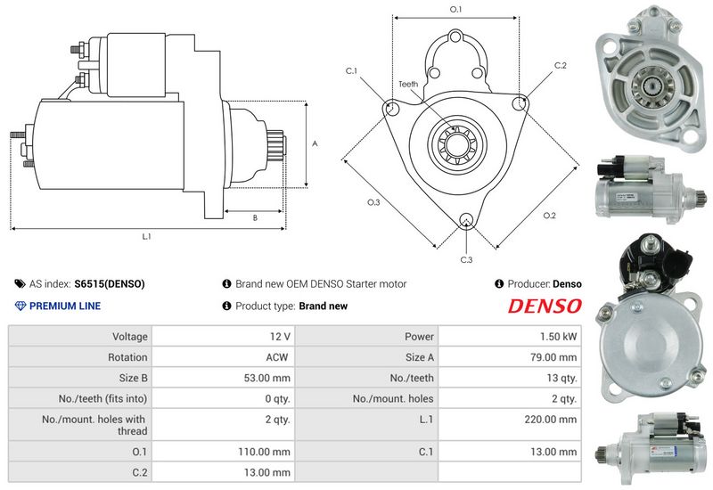 AS-PL S6515(DENSO) Starter