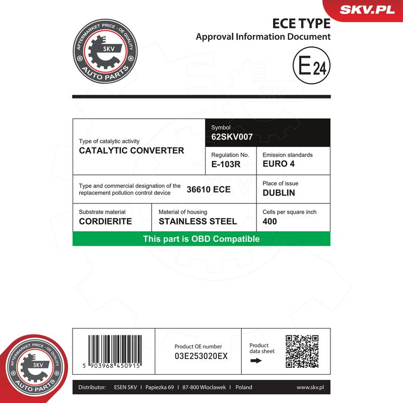 Katalüsaator, ESEN SKV 62SKV007