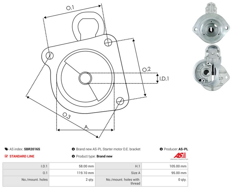 AS-PL SBR2016S Starter Lid, carburettor